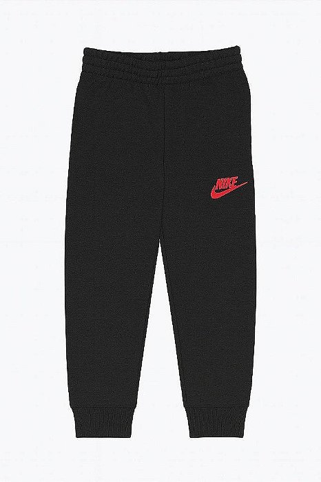 CALÇA PRETA MENINO NIKE LOGO VERMELHA - FORRADA FLEECE