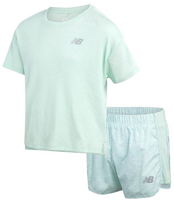 CONJUNTO INFANTIL MENINA NEW BALANCE 2 PEÇAS CAMISETA VERDE