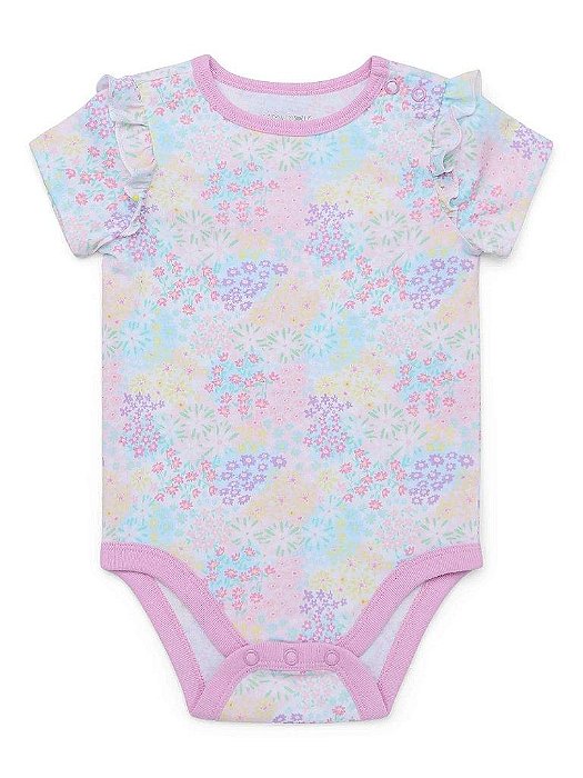 BODY INFANTIL MENINA GARANIMALS LILÁS FLORES IMPORTADO