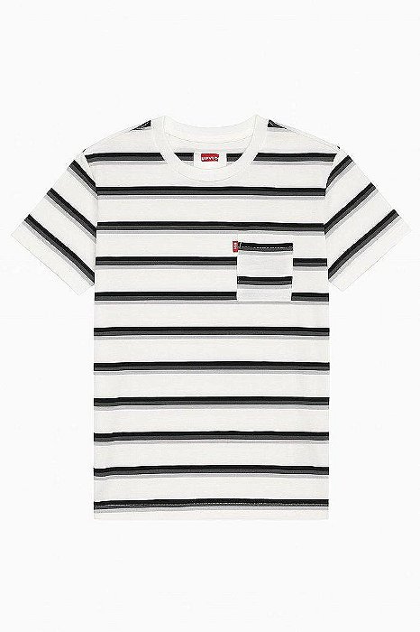 CAMISETA INFANTIL MENINO LEVI'S MANGA CURTA BRANCA LISTRAS