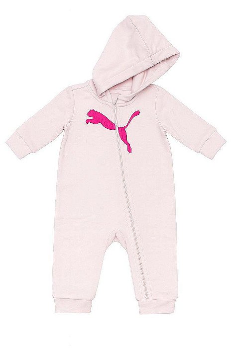 MACACÃO MENINA PUMA ROSA MOLETOM FORRADO FLEECE