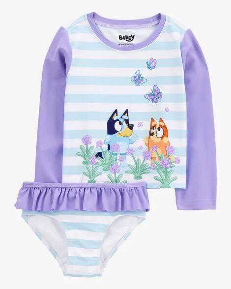 CONJUNTO INFANTIL MENINA BLUEY 2 PEÇAS CAMISETA MANGA LONGA + CALCINHA PRAIA