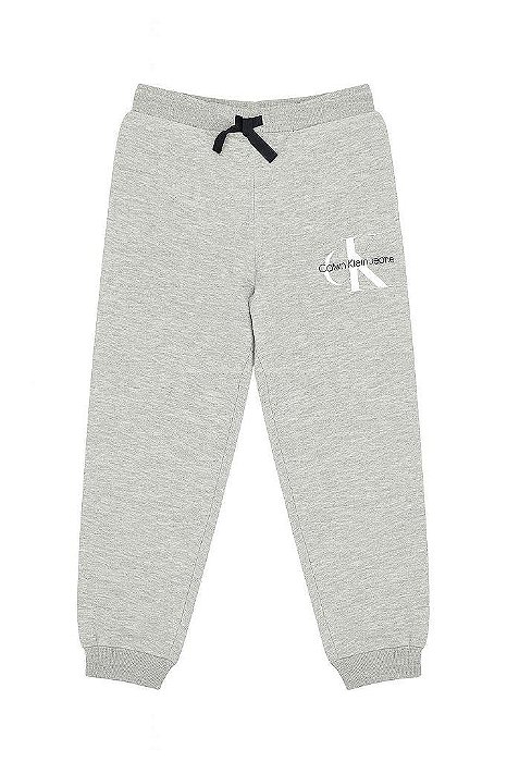 CALÇA INFANTIL MENINO CALVIN KLEIN CINZA MOLETOM FORRO FLEECE
