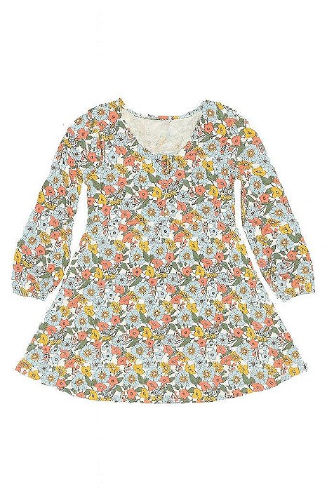 VESTIDO INFANTIL MENINA LIMITED TOO FLORAL MANGA LONGA IMPORTADO