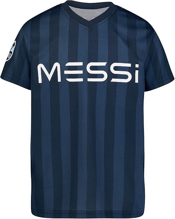 CAMISETA INFANTIL MENINO MESSI DRY FIT AZUL MARINHO IMPORTADA