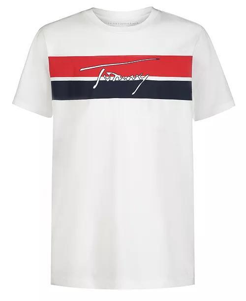 CAMISETA INFANTIL MENINO TOMMY HILFIGER BRANCA LOGO NO PEITO