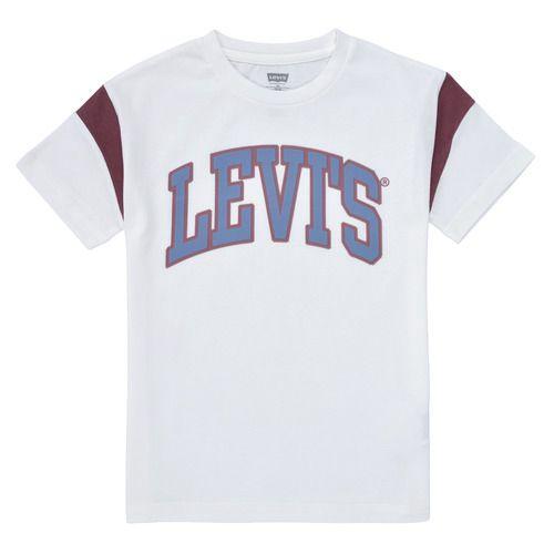 CAMISETA INFANTIL MENINO LEVI?S BRANCA MANGA CURTA ESTAMPA AZUL