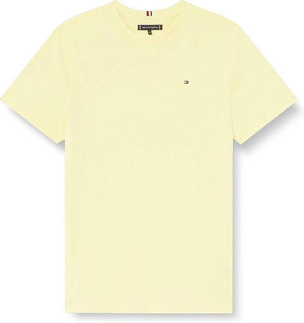 CAMISETA INFANTIL MENINO TOMMY HILFIGER AMARELA MANGA CURTA ALGODÃO