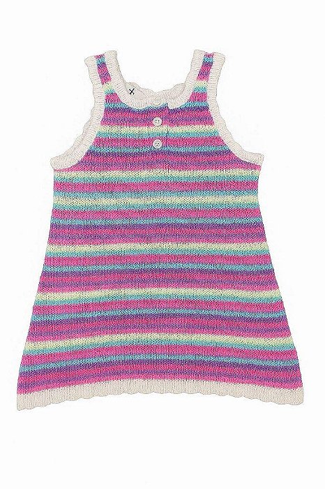 VESTIDO INFANTIL JESSICA SIMPSON CROCHÊ LISTRADO IMPORTADO