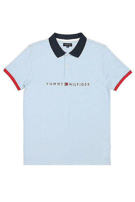CAMISETA POLO INFANTIL MENINO TOMMY HILFIGER AZUL CLARO