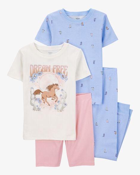 PIJAMA INFANTIL MENINA CARTER?S 4 PEÇAS AZUL PONEY DREAM FREE