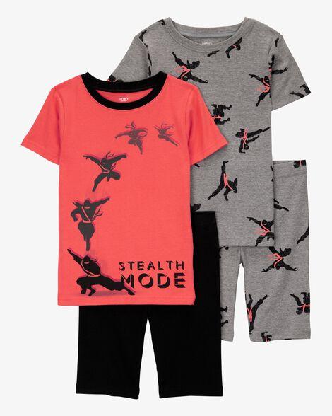 PIJAMA INFANTIL MENINO CARTER?S 4 PEÇAS NINJA LARANJA E PRETO