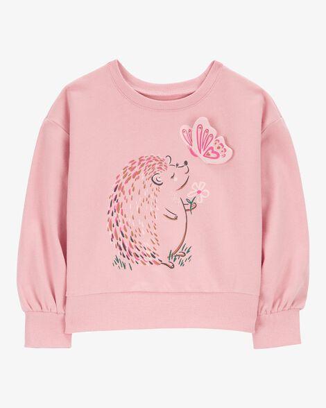 BLUSA INFANTIL MENINA CARTER?S ROSA COM ESTAMPA PORCO-ESPINHO