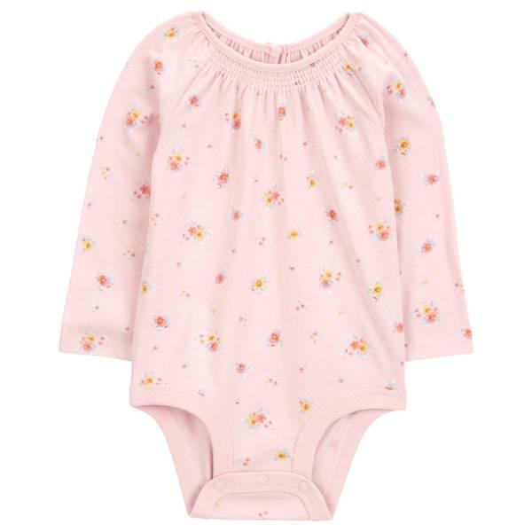 BODY INFANTIL MENINA OSHKOSH B?GOSH ROSA FLORES MANGA LONGA
