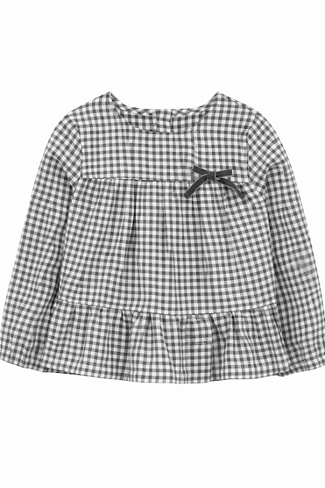 BATA MENINA CARTER?S XADREZ PRETA SARJA MANGA COMPRIDA