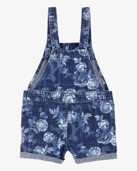 JARDINEIRA JEANS INFANTIL MENINA OSHKOSH FLORAL