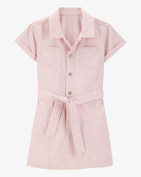 VESTIDO INFANTIL MENINA OSHKOSH JEANS ROSA MANGA CURTA