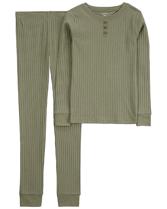 PIJAMA INFANTIL MENINO CARTERS 2 PECAS VERDE CANELADO