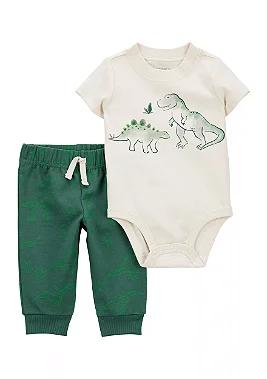 CONJUNTO 2 PEÇAS BEBÊ MENINO CARTER?S BODY DINO + CALÇA VERDE