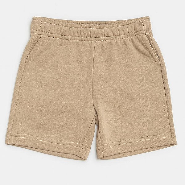 BERMUDA INFANTIL MENINO PEKKLE BEGE ALGODÃO CONFORTÁVEL