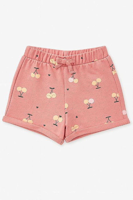 SHORTS INFANTIL MENINA PEKKLE ALGODÃO SALMÃO CEREJA