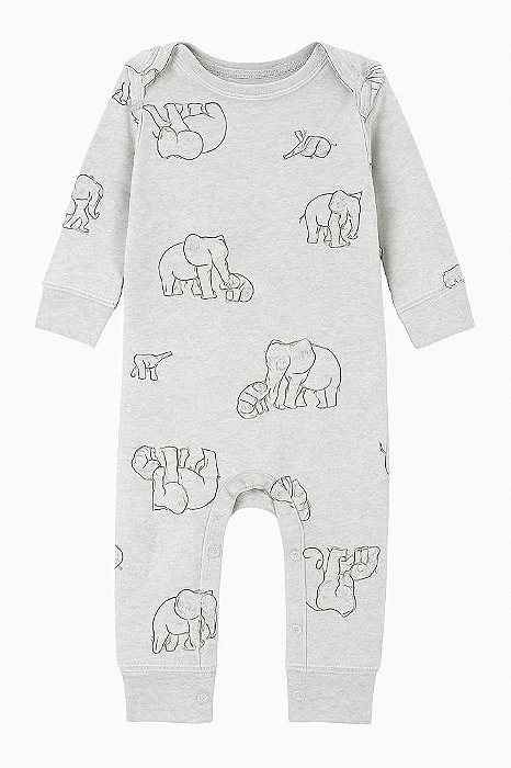 MACACÃO CARTER'S UNISSEX CINZA SEM PÉ ELEFANTE BEBE
