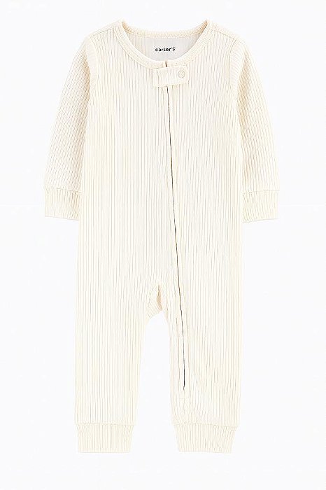 MACACÃO INFANTIL CARTER?S ALGODÃO CANELADO OFF WHITE CONFORTO