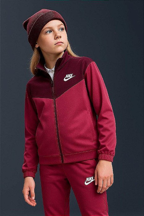 CONJUNTO INFANTIL NIKE BORDÔ ? JAQUETA E CALÇA FORRADAS 2 PEÇAS