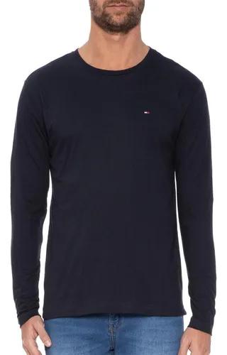 CAMISETA INFANTIL TOMMY HILFIGER MANGA LONGA AZUL MARINHO