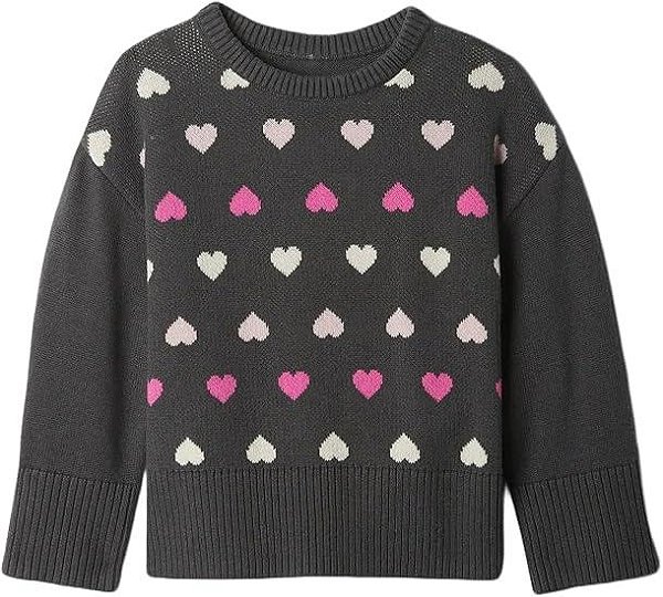 SUÉTER INFANTIL MENINA GAP ? LÃ CHUMBO COM ESTAMPA DE CORAÇÕES
