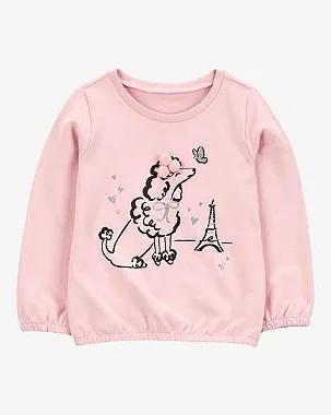 BLUSA MOLETOM INFANTIL MENINA CARTER?S ROSA ESTAMPA CACHORRO