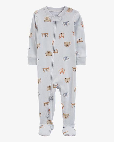 MACACÃO CARTER?S AZUL COM ESTAMPA DE ANIMAIS ? ALGODÃO BEBÊ