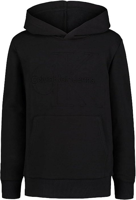 BLUSA MOLETOM CALVIN KLEIN PRETA COM GORRO ? INFANTIL MENINO