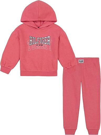 CONJUNTO INFANTIL TOMMY HILFIGER 2 PEÇAS MOLETOM SALMÃO ? MENINA