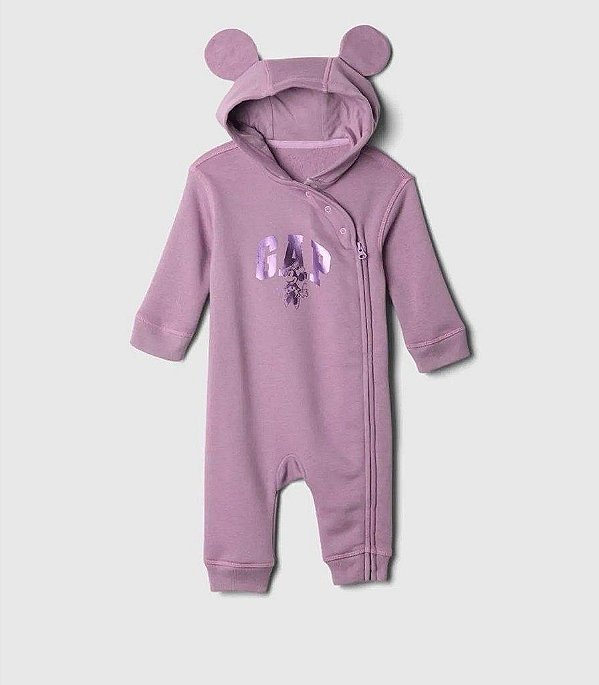 MACACÃO INFANTIL MENINA GAP ? MOLETOM ROXO MINNIE ORIGINAL