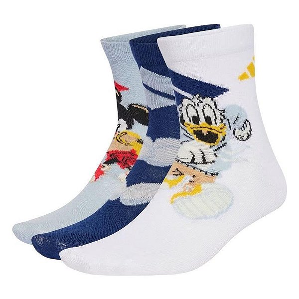 MEIA INFANTIL ADIDAS AZUL E BRANCA DISNEY