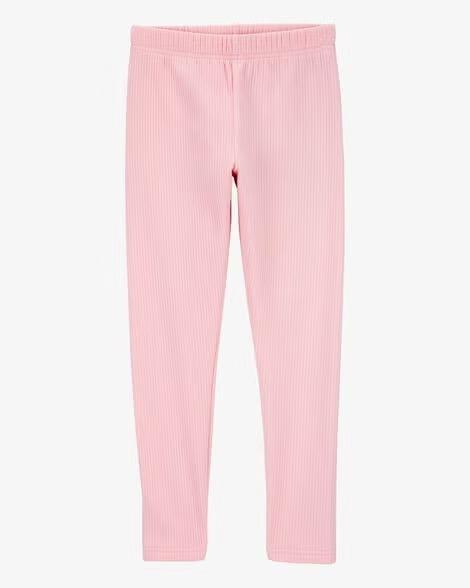 CALÇA LEGGING INFANTIL MENINA CANELADA ROSA CONFORTÁVEL E ESTILOSA
