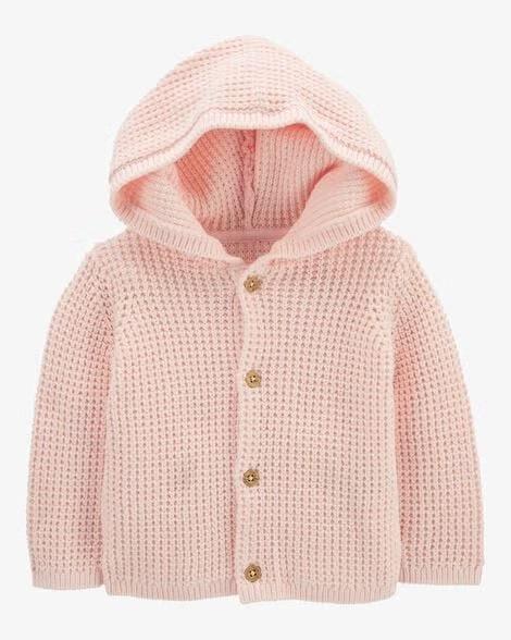 CARDIGAN INFANTIL MENINA CARTER?S LÃ ROSA COM GORRO
