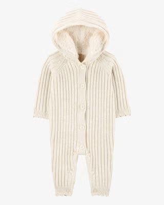 ROUPA INFANTIL MENINA CARTER?S OSHKOSH MACACÃO FIO BEGE DOURADO