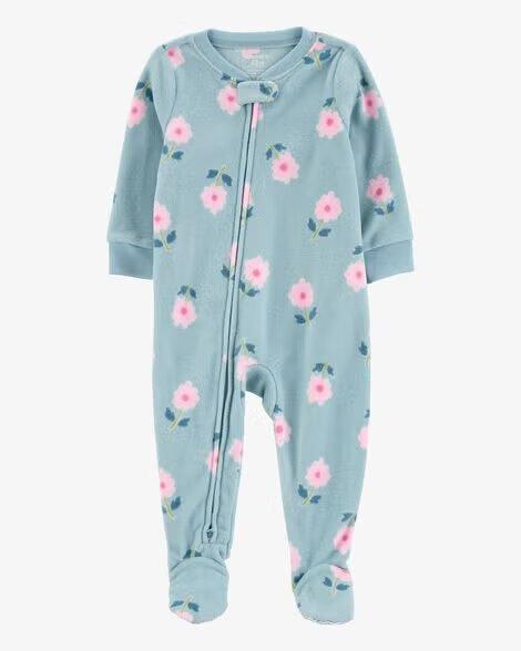 MACACÃO INFANTIL MENINA CARTER?S FLEECE VERDE COM FLORES