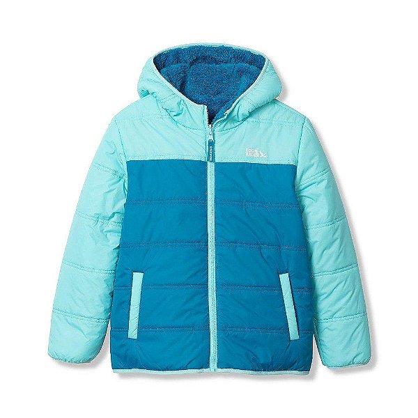 JAQUETA INFANTIL EDDIE BAUER VERDE DUPLA FACE COM SHERPA