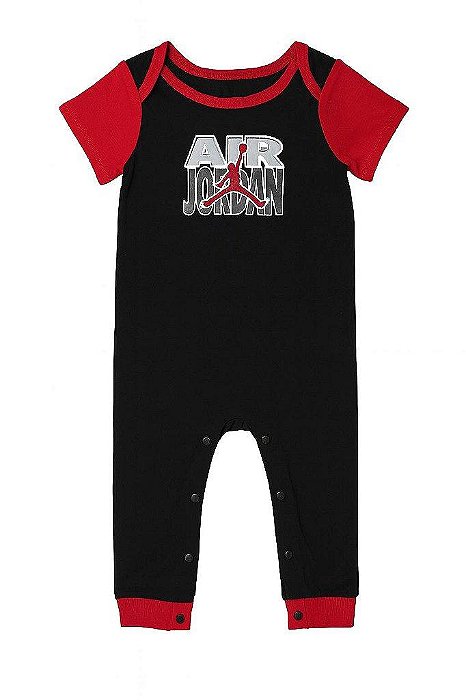 MACACÃO BEBÊ MENINO AIR JORDAN PRETO MANGA CURTA