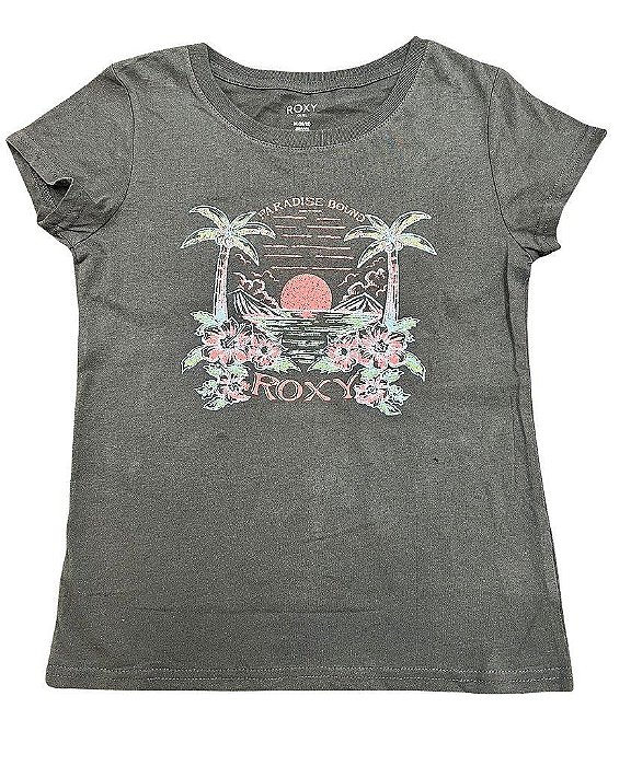 CAMISETA INFANTIL ROXY CINZA PARADISE ? CONFORTO E ESTILO MENINA