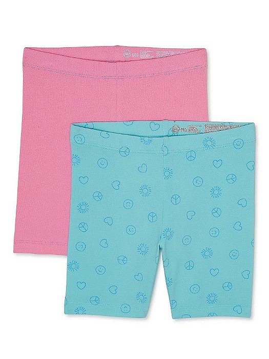 KIT 2 BERMUDAS WONDER NATION INFANTIL VERDE E ROSA MENINA