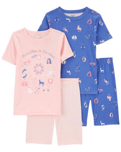 PIJAMA INFANTIL MENINA CARTER?S 4 PEÇAS ALGODÃO ? ESTAMPA ZODÍACOO