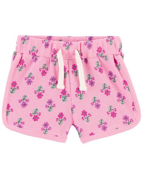 SHORTS INFANTIL MENINA CARTERS FLORAL ROSA ALGODÃO CONFORTÁVEL