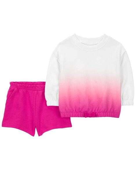 CONJUNTO INFANTIL MENINA CARTERS 2 PEÇAS MOLETINHO PINK TIE DYE