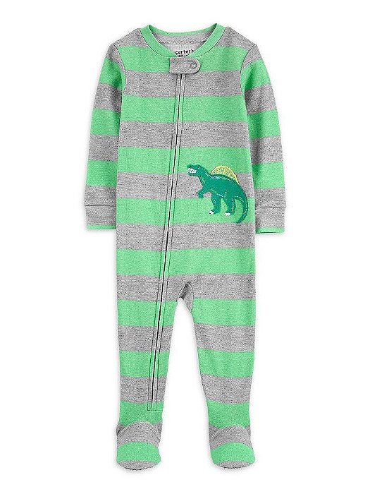 MACACÃO CARTERS ALGODÃO VERDE LISTRADO DINO BEBÊ