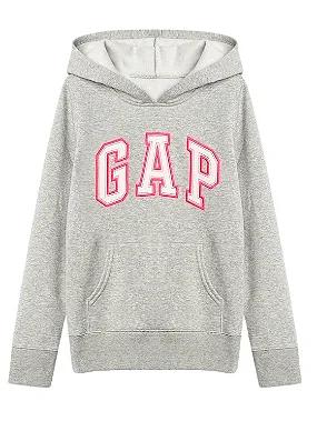BLUSA INFANTIL MENINA GAP MOLETOM CINZA LOGO ROSA ORIGINALNZA LOGO ROSA PADRAO