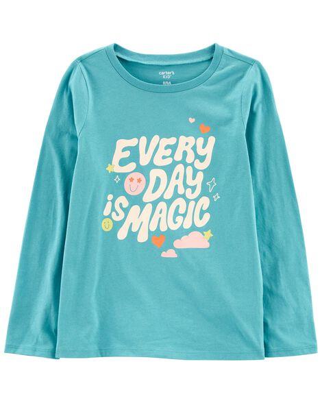 CAMISETA INFANTIL MENINA CARTERS MANGA LONGA VERDE EVERY DAY MAGIC